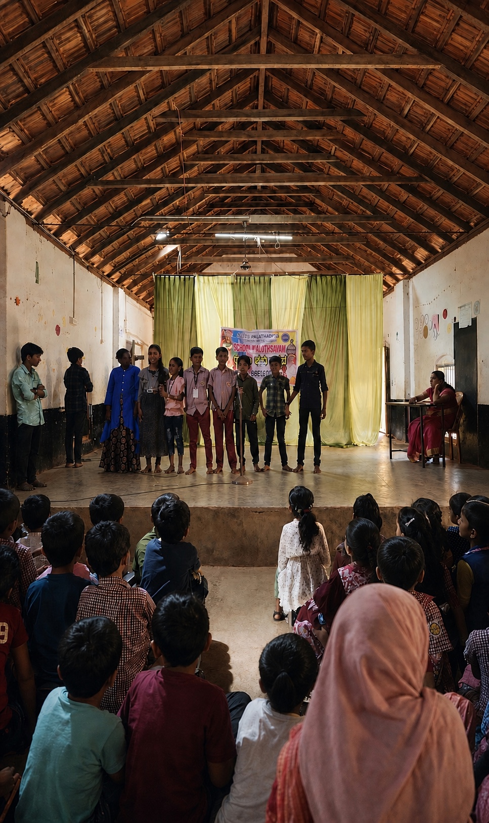 Students participating in a school cultural programme
